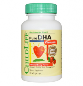 ChildLife, チャイルドライフ, Pure DHA Chewable!, Natural Berry Flavor, 90 Soft Gel Capsules