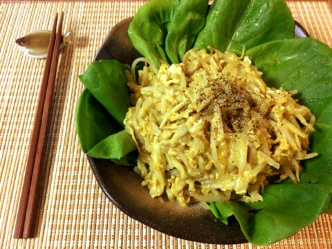 旨さ大量もやしえのきカレー塩麹卵とじ(糖質6.2g)