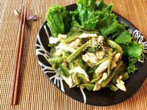 オイスター塩麹のゴーヤささみ青椒肉絲