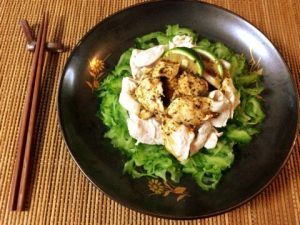 低温柔ささみの黒胡麻カボスニンニク
