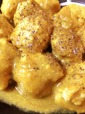 ささみ生姜の濃厚味噌カレー豆乳団子
