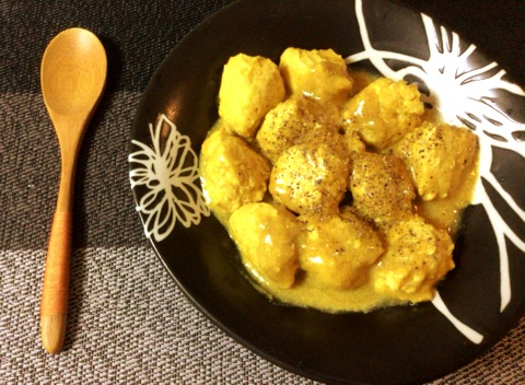 ささみ生姜の濃厚味噌カレー豆乳団子