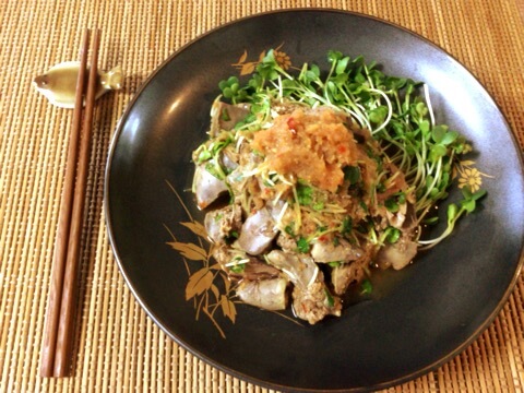 濃厚レバー生姜のぽん酢豆板醤