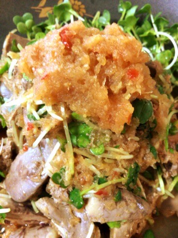 濃厚レバー生姜のぽん酢豆板醤