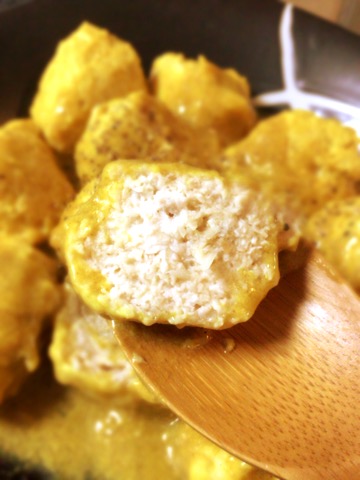 ささみ生姜の濃厚味噌カレー豆乳団子
