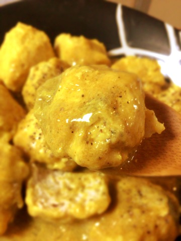 ささみ生姜の濃厚味噌カレー豆乳団子