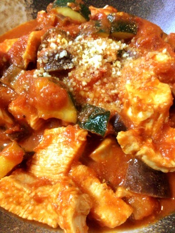柔らかチキンの和風だしカレーラタトゥイユ