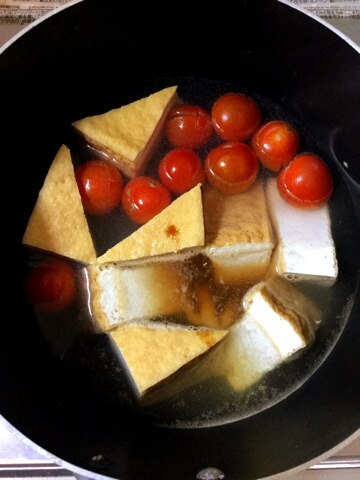 甘味溢れる厚揚げ豆乳トマトおでん