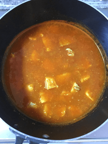 生姜バターカレーのチキンミネストローネ