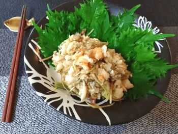 茗荷白身のフワシャキとろろ昆布柚子胡椒