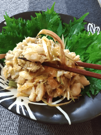 茗荷白身のフワシャキとろろ昆布柚子胡椒
