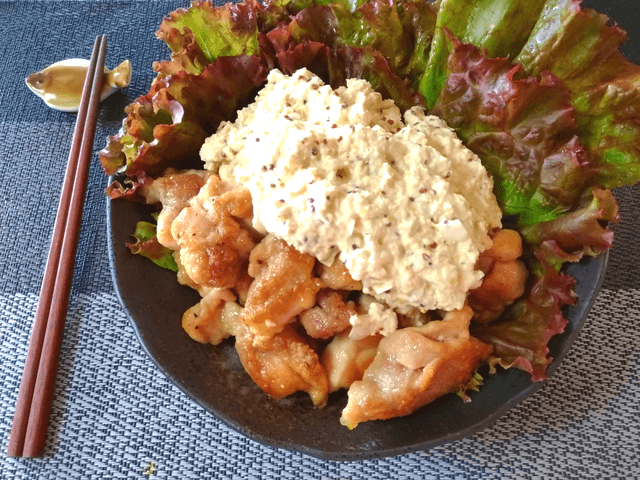 から揚げ鶏と絶品豆腐味噌マスタードタルタル