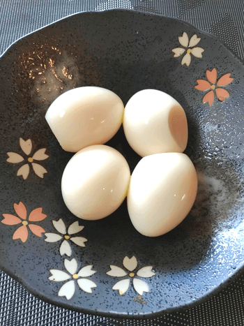 梅鮭大葉チーズのオーブンおつまみ茹で玉焼き