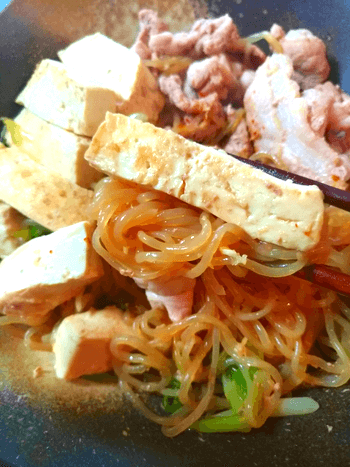 柔らか豚こまの絶品バター生姜醤油すきやき