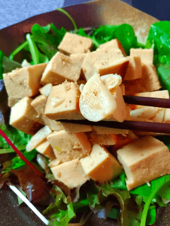 ふんわり高野豆腐のガーリック棒棒鶏煮