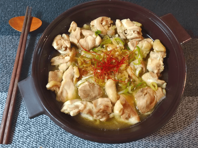 最短工程の美味しい無水オイポン鶏葱鍋