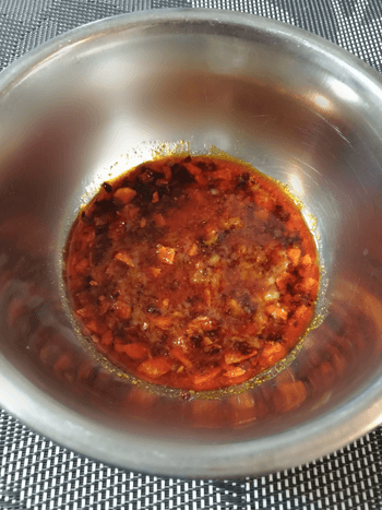 激楽な食べるカレー辣油鯖トマト焼き