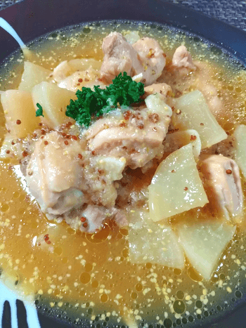 グイ吞み必須。旨味に笑顔のホロホロ炊飯チキンマスタード(糖質9.4g)