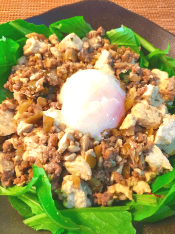 凝縮うまみ部隊。舞茸ザーサイの豚味噌崩し麻婆豆腐(糖質6.2g)